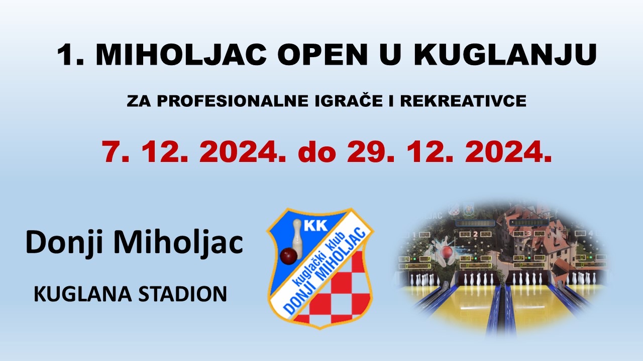 Finalna večer turnira 1. MIHOLJAC OPEN u kuglanju